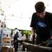 EdgeWise Forge manager James Viste hammers heated iron during the Ann Arbor Art Fair on South University Avenue on Saturday, July 20. Daniel Brenner I AnnArbor.com